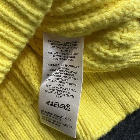 Maeve Sweater Women M Yellow Knit Chunky Wool Blend‎ Pullover - Picture 5 of 9